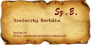 Szeleczky Borbála névjegykártya
