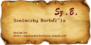 Szeleczky Borbála névjegykártya